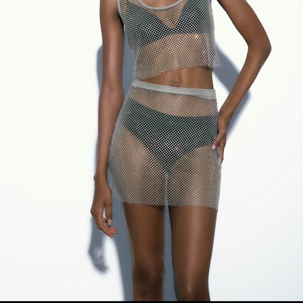 Zara mini mesh skirt